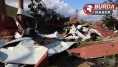 Hortum öğrenciler içerideyken okulu vurdu, çatıyı uçurdu.