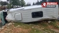 Kontrolden çıkan işçi servisi şarampole uçtu: 16 kişi yaralandı