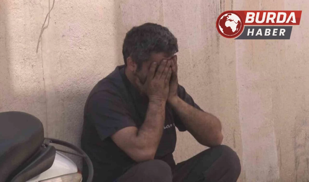 Tamirhanede otomobil yandı, dükkan sahibi gözyaşlarına boğuldu.