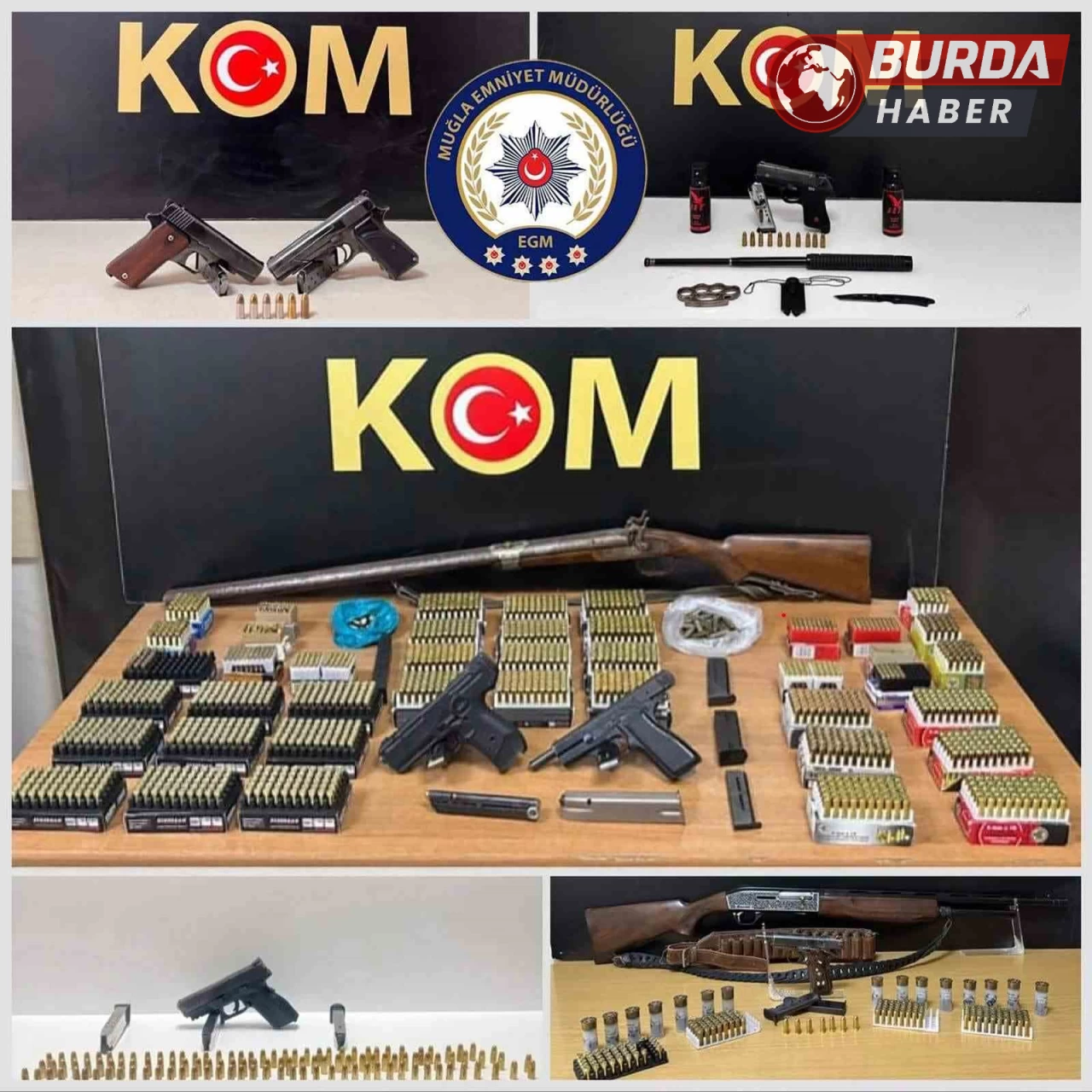 Muğla’da ruhsatsız silah operasyonu: 2 bin 264 mermi ele geçirildi