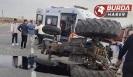 Otomobil ile Traktör Kafa Kafaya Çarpıştı: 1 Kişi Yaralandı