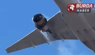 Yunanistan'da yolcu uçağının motoru kalkıştan sonra alev aldı.
