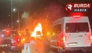 Bodrum’da seyir halindeki cip alev topuna döndü, sürücü zor kurtuldu.