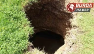 Yozgat'ta evlerin arasında oluşan obruk mahalleyi tedirgin etti