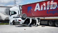 Kapıkule yolunda SUV araç ile tır çarpıştı: 3 kişi yaralandı