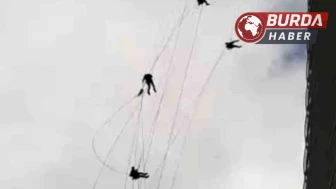 Ümraniye’ Gökdelenin Camlarını Temizlerken Rüzgara Yakalandılar