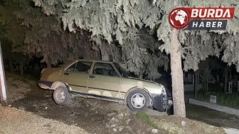 Sürücüsü kalp krizi geçiren otomobil ağaca çarptı.