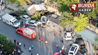 Freni patlayan kamyon 10 araca çarpıp kanala düştü.