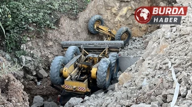 Ordu’da freni patlayan iş makinesi uçuruma yuvarlandı.