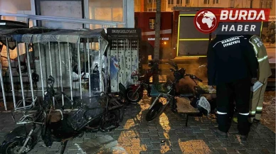 Karaman'da Şarjda Bırakılan Elektrikli Bisikletler Alev Aldı