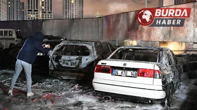 İstanbul Sarıyer'de Isınmak İçin Ateş Yaktı 5 Aracı Küle Çevirdi