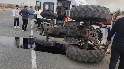 Otomobil ile Traktör Kafa Kafaya Çarpıştı: 1 Kişi Yaralandı