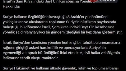 Dışişleri Bakanlığından İsrail'in Suriye'deki Saldırılarına Tepki