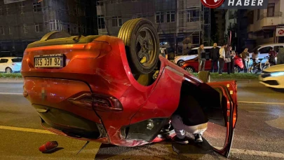 Samsun'da Makas Atan Otomobil Takla Attı: 1 Yaralı