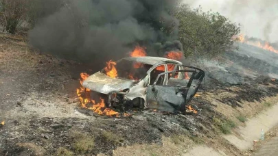 Adana-Mersin Yolunda Otomobil Alev Aldı, Aile Son Anda Kurtuldu