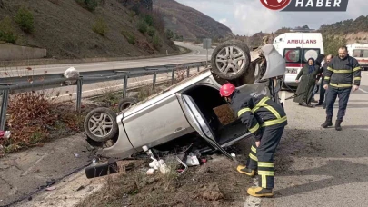 Tokat'ta Trafik Kazasında Araç Takla Attı : 5 Kişi Yaralandı
