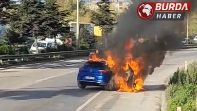 Samsunsporlu Futbolcu Musaba'nın Kullandığı Otomobili Alev Aldı