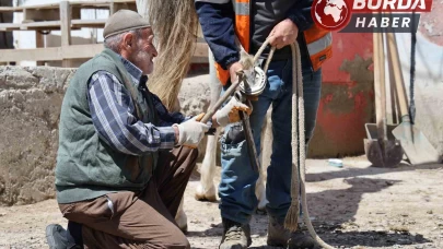 77 yaşındaki son nalbant ustası, 63 yıldır mesleğini devam ettiriyor.