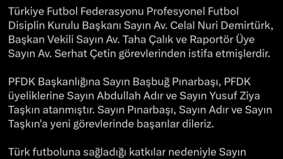 Profesyonel Futbol Disiplin Kurulu Başkanı Başbuğ Pınarbaşı oldu.