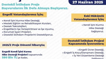 Eski hükümlü ve özel gereksinimli bireylere istihdam desteği başladı.