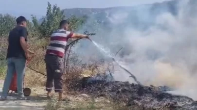 Hatay’da aşırı sıcaktan kopan elektrik teli yangına neden oldu.