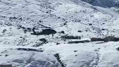 Rize’de yaylalara helikopterle erzak gönderimi devam ediyor.