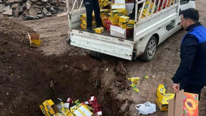 Ele Geçirilen 465 Kg Sağlıksız Ürün Toprağa Gömülerek İmha Edildi
