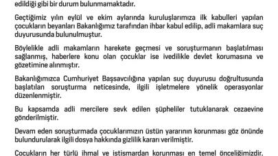Kız Çocuklarını İstismar İddialarıyla İlgili Bakanlıktan Açıklama