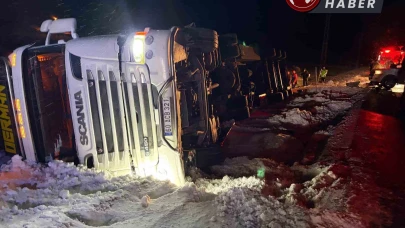 Refahiye'de Tır Kazası: 45 Büyükbaş Hayvan Kurtarıldı