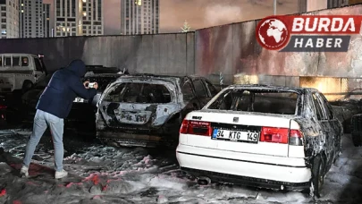 İstanbul Sarıyer'de Isınmak İçin Ateş Yaktı 5 Aracı Küle Çevirdi