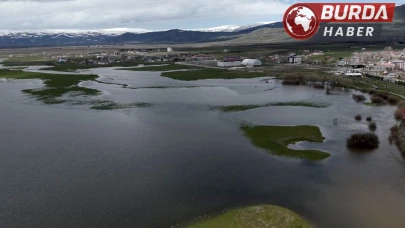 Kura Nehri taştı, tarım arazileri göle döndü