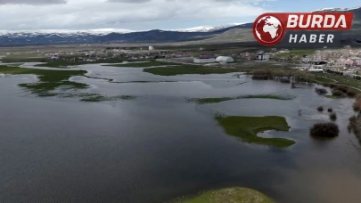 Kura Nehri taştı, tarım arazileri göle döndü