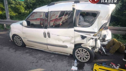 Otoyolda meydana gelen kazada 3 kişi yaralandı