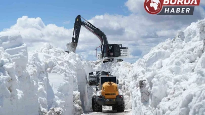 Mayıs ayında Muş'ta 10 metrelik karda zorlu mücadele