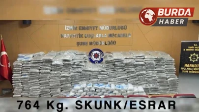 İzmir’de operasyonda 764 kilogram uyuşturucu madde ele geçirildi