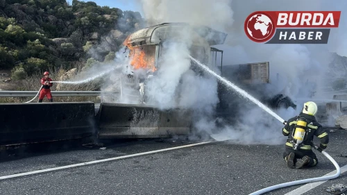 Muğla-Aydın Karayolunda Kaza Yapan Tır Yangında Kül Oldu