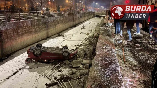 Kayseri'de Otomobil Kanala Uçtu, Sürücü Hafif Yaralandı