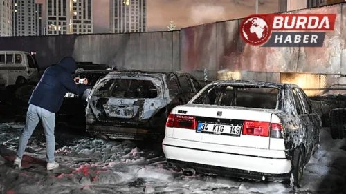 İstanbul Sarıyer'de Isınmak İçin Ateş Yaktı 5 Aracı Küle Çevirdi