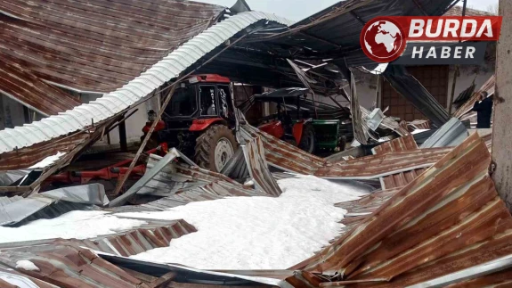 Kar Yağışı Mandıra Çatısını Çökertti: 4 Ton Buğday Zarar Gördü.