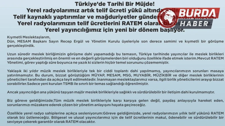 RATEM Başkan Adayı Vedat Gündoğan ''Yerel Radyolara Telif Ücreti Yok''