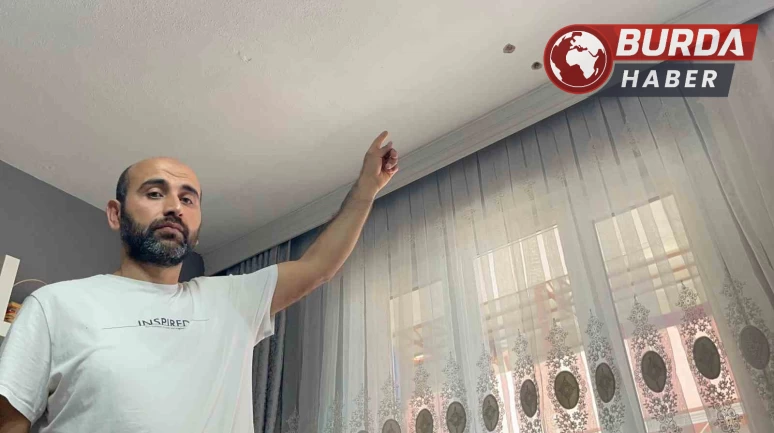 Abisini evden çıkarmak için tavanı hiltiyle böyle deldi.