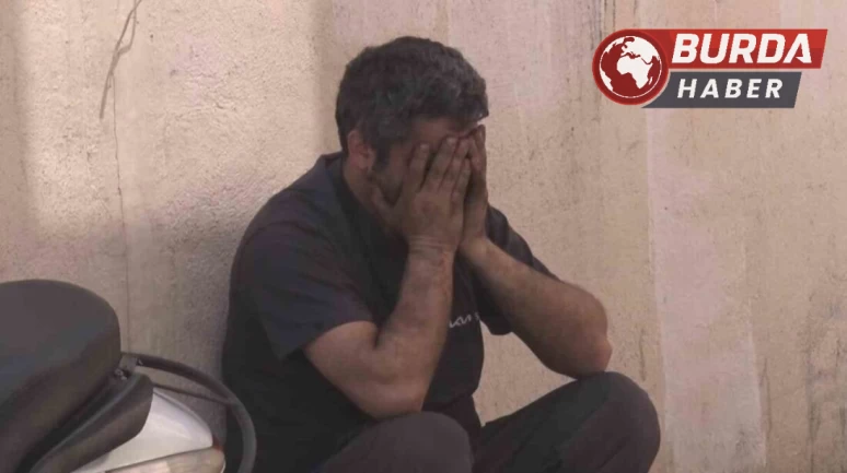Tamirhanede otomobil yandı, dükkan sahibi gözyaşlarına boğuldu.