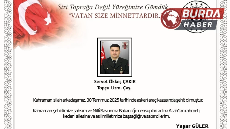 Edirne’de meydana gelen araç kazasında 1 asker şehit oldu.