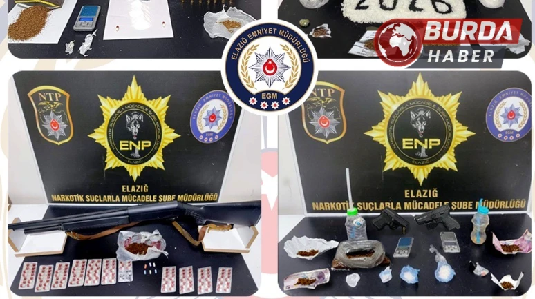 Elazığ'da Uyuşturucu ve Silah Operasyonunda 17 Şüpheli Tutuklandı