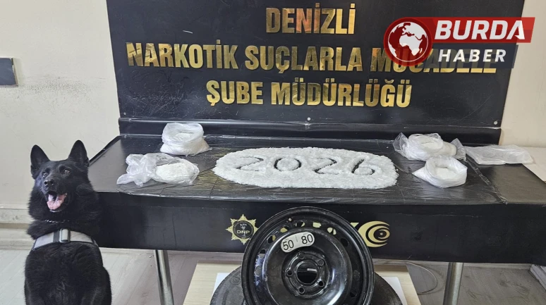 Denizli'de Lastikte Gizlenmiş 4 Kilogram Uyuşturucu Ele Geçirildi