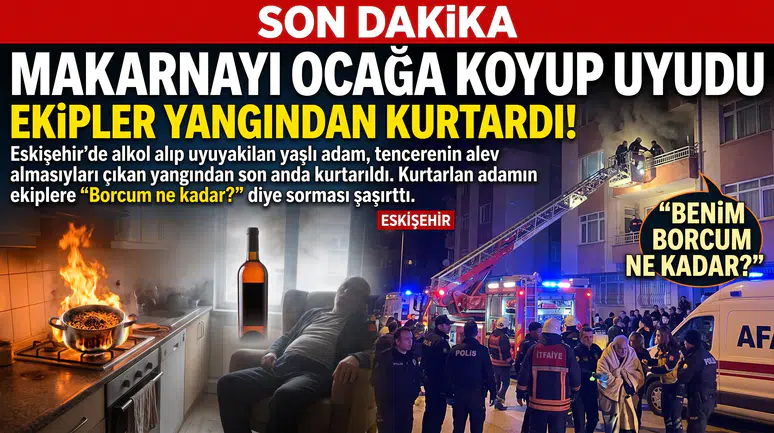"Uykuda Unutulan Makarnanın Yangını İtfaiyeyi Harekete Geçirdi!"