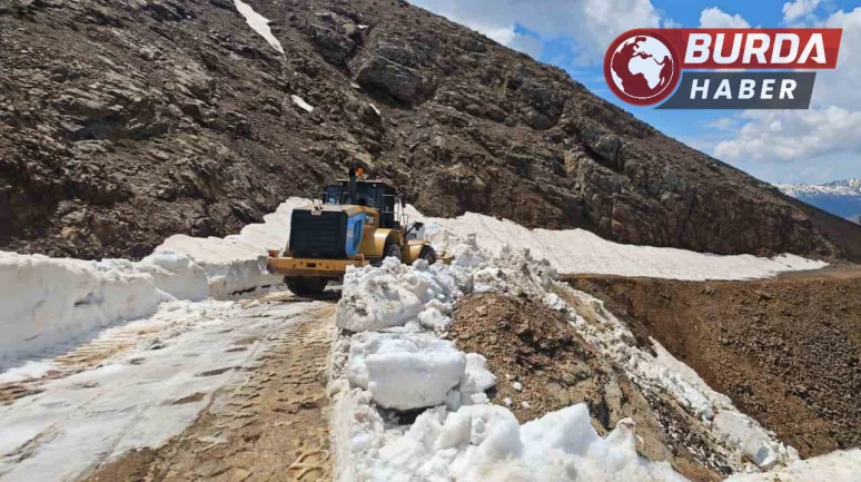 Kulp’ta çığ ve heyelan nedeniyle hasar gören yollarda onarım yapılıyor