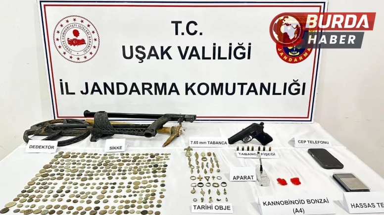 Uşak'ta Tarihi Eser ve Uyuşturucu Operasyonu