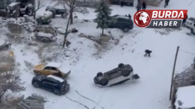 Malatya'da Kayan Araç Park Halindeki Aracı Devirdi