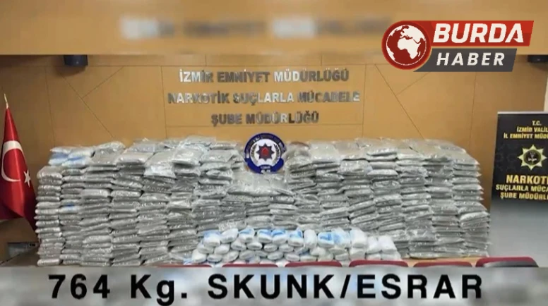 İzmir’de operasyonda 764 kilogram uyuşturucu madde ele geçirildi